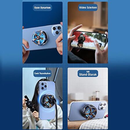 Coofbe Mıknatıslı Radyatörlü Kablolu Telefon Soğutma Fanı, 9 Bıçaklı Ultra Hızlı Telefon Soğutucu