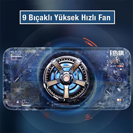 Coofbe Mıknatıslı Radyatörlü Kablolu Telefon Soğutma Fanı, 9 Bıçaklı Ultra Hızlı Telefon Soğutucu