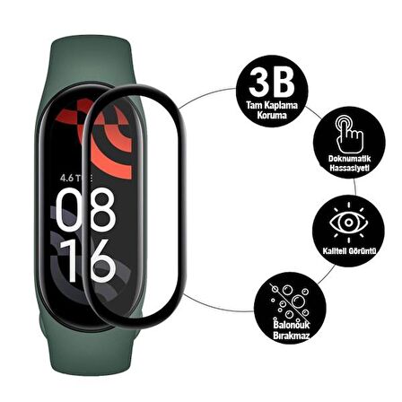 Polham Xiaomi Mi Band 7 Full Kaplama Ekran Koruyucu, Su Geçirmez,parmak Izi Bırakmaz 3d Koruyucu