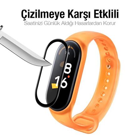 Polham Xiaomi Mi Band 7 Full Kaplama Ekran Koruyucu, Su Geçirmez,parmak Izi Bırakmaz 3d Koruyucu