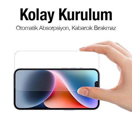 Polham 9H 2.5D iPhone 14 Pro 6.1inç Full Kaplama Kırılmaz Ekran Koruyucu,Parmak İzi Bırakmaz Koruyucu