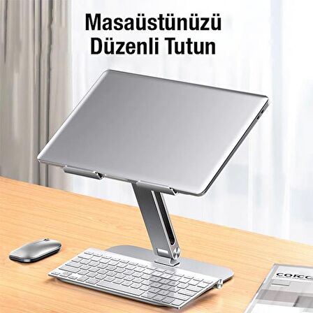 Polham 11-18 İnch Yükseklik Ayarlamalı, Katlanabilir Tablet ve Laptop Standı, Kaymaz, Titremez Stand