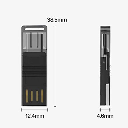 Polham Type-c Hafıza kart ve USB Flash Bellek Okuyucu, TF Kart Reader, Telefon, Tablet, PC Reader