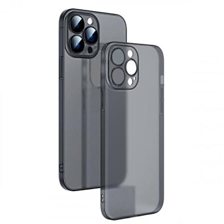 Polham 0.3mm iPhone 13 Pro 6.1inch Kamera Korumalı Silikon Kılıf, Şeffaf Buzlu Magsafe Uyumlu Kılıf