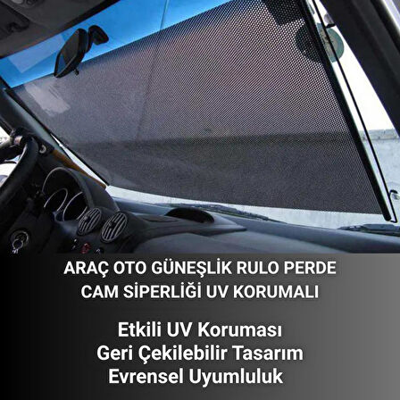 Polham 58x125 Cm Geri Çekilebilen Araç İçi Ön Cam Güneşlik, Ev Tipi Cam Güneşlik UV Engelleyici Perde