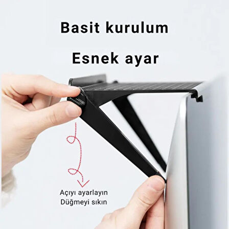 Polham 22x11 CM TV Üstü Kumanda, Modem, TV Kutusu Rafı, Monitör, Notebook Uyumlu Düzenleme Rafı