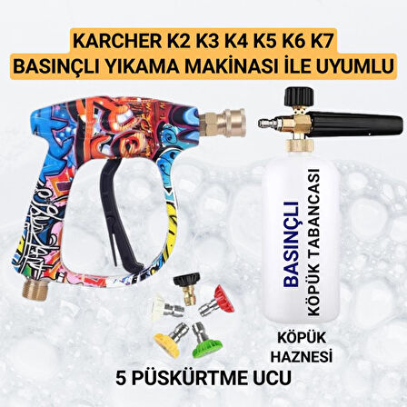 Polham Karcher K Serisi Basınçlı Yıkama Makineleriyle Uyumlu Profesyonel Araç Yıkama Tabanca Seti