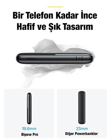 Baseus Super 20 W 10000 mAh Hızlı Şarj Powerbank Siyah 