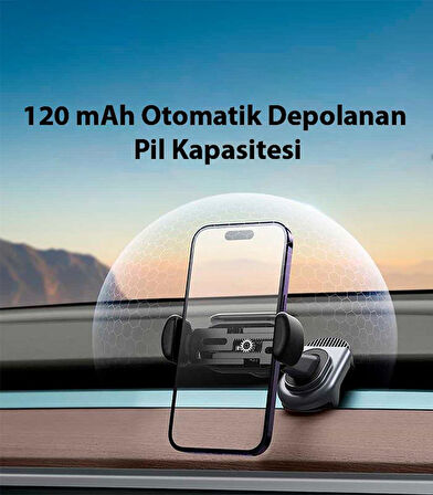 Baseus Tesla Model 3 ve Model Y ile Uyumlu Kablosuz Şarjlı Telefon Tutucu, Otomatik Klipli Güneş Enerjili