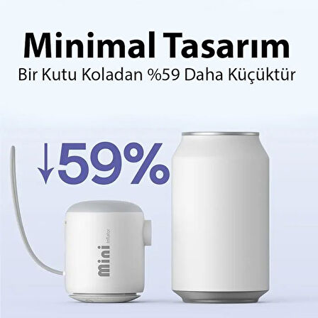 Baseus 1600mAh Mini Süper Hızlı Taşınabilir Hava Pompası, Şişme Yatak, Çadır, Simit İçin Şişirme Pompası