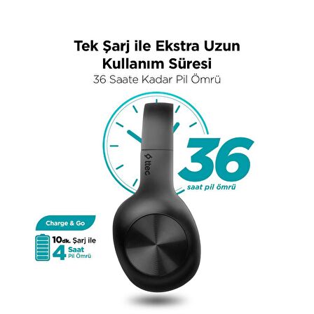 Ttec BT5.0V Ekstra Bas Mikrofonlu Bluetooth Kulaklık, Çift Telefon Bağlantılı Uzun şarjlı Kulaklık