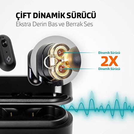 Ttec BT5.0V AptX Teknolojili Mikrofonlu Bluetooth Kulaklık, İPX5 Su Geçirmez Çift Sürücülü Kulaklık