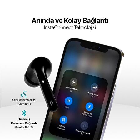 Ttec BT5.0V Monosmart Teknolojili Mikrofonlu Bluetooth Kulaklık, İPX4 Su Geçirmez Dokunmatik Kulaklık