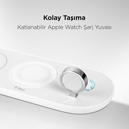 Ttec 15W 3in1 İphone, Apple Watch ve Airpod ile Uyumlu Kablosuz Şarj Aleti, İphone X,11,12,13,14,15 Serisi ile Uyumlu 