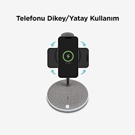 Polham Ttec Led Işıklı 4in1 Standlı Kablosuz Şarj Aleti, İphone, AirPods, Apple Watch Uyumlu Şarj Aleti