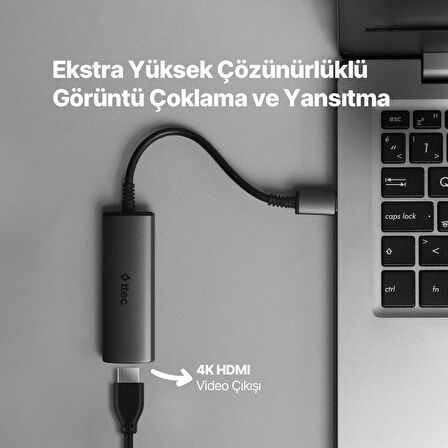 Ttec 4in1 100W Type C Çoğaltıcı Çevirici HUB, 2x USB, 1x PD Type C ve 1x 4K HDMİ Girişli Çoğaltıcı Adaptör