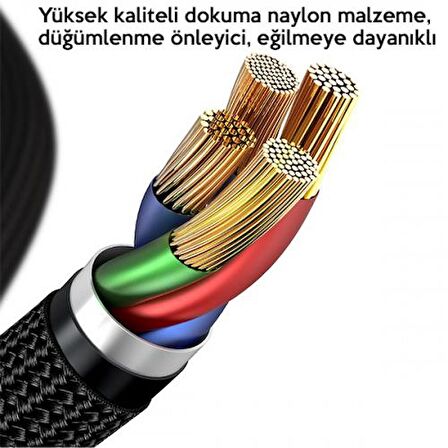Baseus 18W 1 Metre USB C To İphone Lightning Şarj ve Data Kablosu, Süper Hızlı, Halat Dayanıklı Kablo