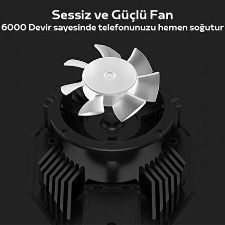 Polham RGB Led Işıklı Type C Kablolu Telefon Soğutma Fanı, 6000 Devir Telefon Soğutucu