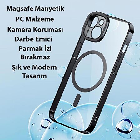 Baseus iPhone 14 Plus Ful Kaplama Kırılmaz Ekran Koruyucu ve Magsafe Kılıf, Air Armor Kılıf,Sararmaz