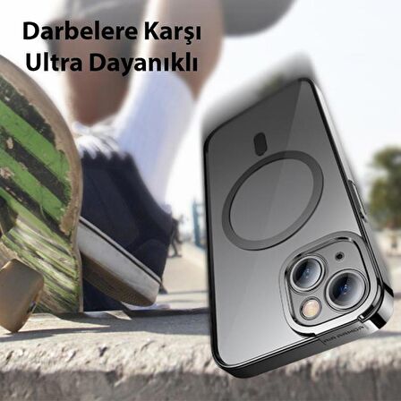 Baseus iPhone 14 Plus Ful Kaplama Kırılmaz Ekran Koruyucu ve Magsafe Kılıf, Air Armor Kılıf,Sararmaz