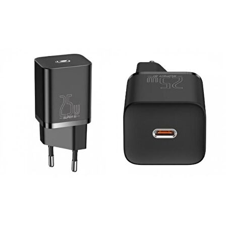 Baseus Type-C 25 Watt Hızlı Şarj Aleti Siyah