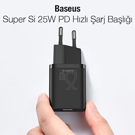 Baseus Type-C 25 Watt Hızlı Şarj Aleti Siyah