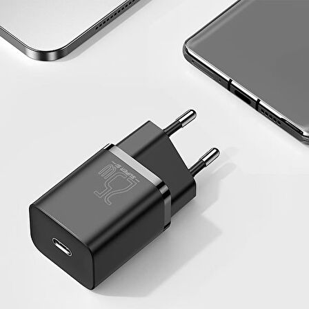 Baseus Type-C 25 Watt Hızlı Şarj Aleti Siyah