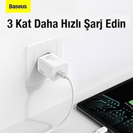 Baseus Type-C 30 Watt Hızlı Şarj Aleti Beyaz