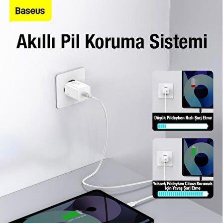 Baseus Type-C 30 Watt Hızlı Şarj Aleti Beyaz