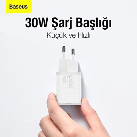 Baseus Type-C 30 Watt Hızlı Şarj Aleti Beyaz