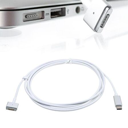 Polham 60W1.8 Metre Type C to Magsafe 2 Şarj Kablosu, Apple Macbook Pro, Macbook Air Şarj Kablosu