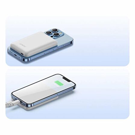 Polhammobile Magsafe Iphone 14 14 Pro 14 Pro Max 5000 mAh Hızlı Şarj Powerbank Beyaz 