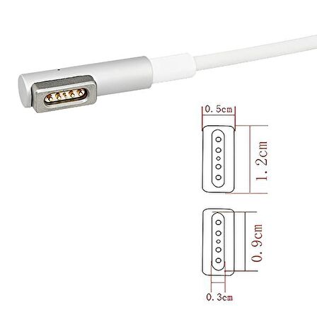 Polham 100W 1.8 Metre Type C to Magsafe 1 (L-Tip) Şarj Kablosu, Apple Macbook Pro, Air Şarj Kablosu