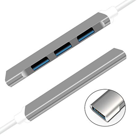 Polham 20CM 4in1 USB to 4x USB Çoğaltıcı Adaptör HUB, Yüksek Voltaj ve Akım Korumalı USB Çoğaltıcı