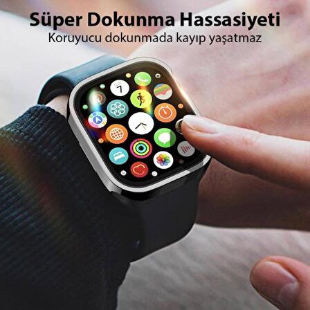 Polham Apple Watch Uyumlu Ultra 49mm Ful Koruma Kılıf Ve Ekran Koruyucu, Hard Armor Zırhlı Silikon Kılıf 