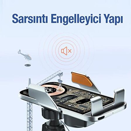 Polham 15W Ultra Hızlı Şeffaf Otomatik Açılıp Kapanır Araç İçi Telefon Tutucu, Sarsılmaz, Titremez
