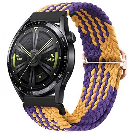 Polham Samsung Gear S3 Watch 4 22MM ve Samsung GT2 GT2E 46MM Uyumlu Elastik Ultra Hafif Şık Kayış,