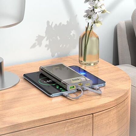 Polhammobile Şeffaf Göstergeli 10000 mAh Hızlı Şarj Powerbank