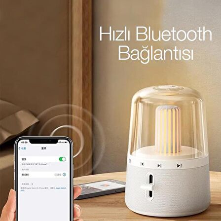 Polham 2in1 Bluetooth Hoparlör ve Gece Lambası, Ayarlanabilir Işık Dereceli Şarjlı Taşınabilir Lamba