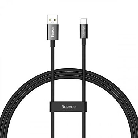 Baseus 1 Metre 65W SuperVooc Flash Hızlı USB to Type C Şarj ve Data Kablosu, Ultra Dayanıklı Halat Kablo