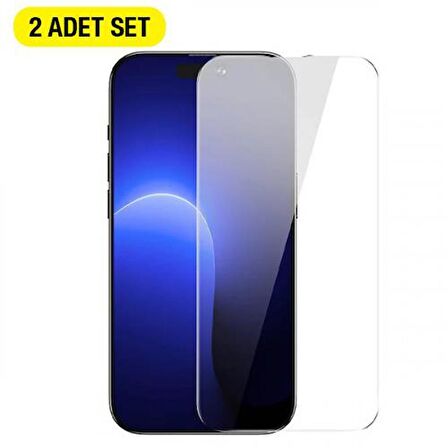 Baseus 2 Adet 0.3MM iPhone 14 Pro Ful Kaplama 8K Ekran Koruyucu Kırılmaz, Parmak İzi ve Yağ Bırakmaz