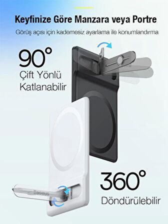 Baseus 0.4MM Ultra İnce İphone 12, 13, 14 Serisi için Magsafeli Telefon Tutucu, Ayarlanabilir Stand