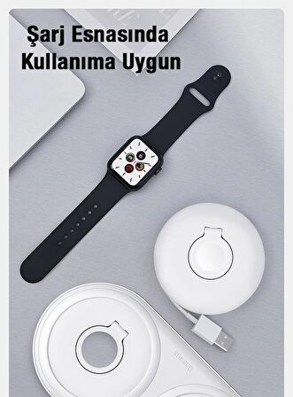 Baseus Apple Watch Şarj Aleti için Kablo Düzenleyici ve Şarj Standı,Kablo Saklama Alanlı Şarj Standı