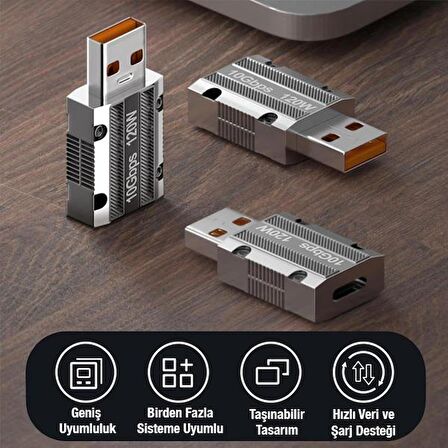 Polham 120W 10Gpbs USB To Type C Çevirici Dönüştürücü Adaptör, OTG Dönüştürücü, Ultra Dayanıklı 