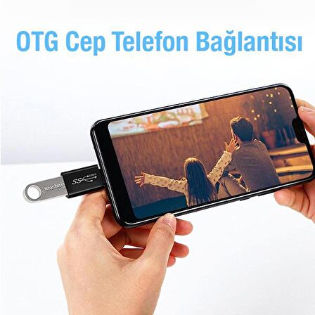 Polham Tak Çalıştır Type-C to USB Çevirici Dönüştürücü Adaptör, Veri Aktarım, Klavye, Mouse Aparatı