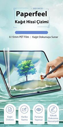 Polham Samsung Galaxy Tab S8 ve S7 Uyumlu Paperfeel 0.15mm Full Kaplama Darbe Emici Ekran Koruyucu