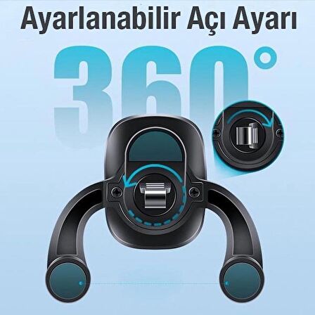 Polham Havalandırma Girişli Düşme Engelleyici 2 adet Yedek Mıknatıslı Araç içi Telefon Tutucu