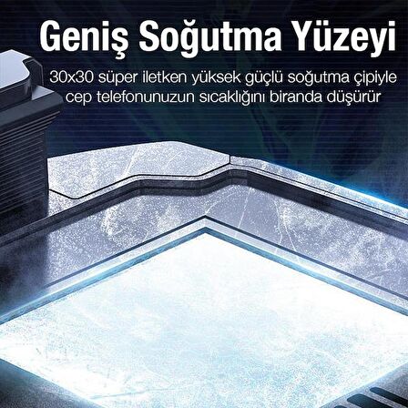 Polham 1200mAh Şarjlı Süper Hızlı ve Sessiz Radyatörlü Telefon Soğutma Fanı, Gamer Soğutucu Adaptör