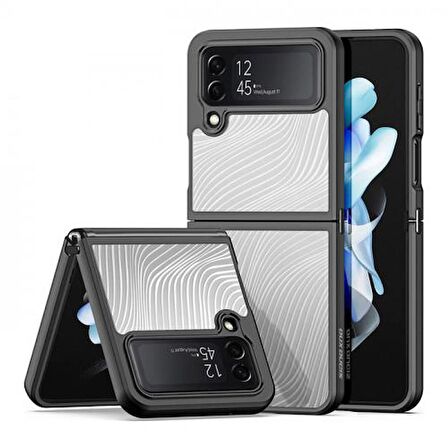 Polham Samsung Galaxy Z Flip4 5G Uyumlu Premium Buzlu Sert Kamera Koruyuculu Kılıf,Su Geçirmez Kılıf