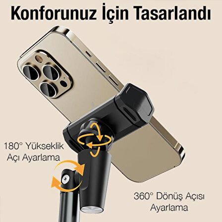 Polham Ultra Stabil Yükseklik ve Açı Ayarlı Masaüstü Telefon Tutucu, Video, Fotoğraf ve Ders İçin Telefon Tutucu